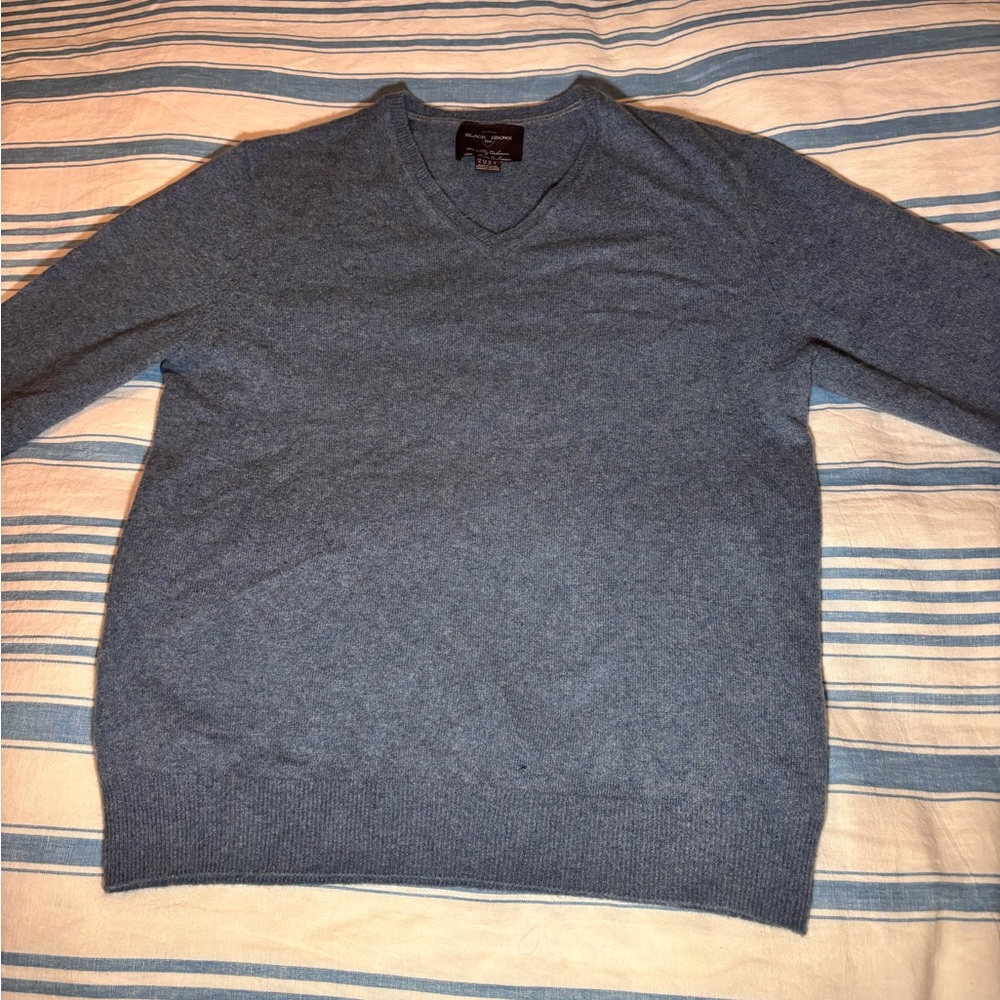 Blue/Grey V-Neck Pullover Sweater